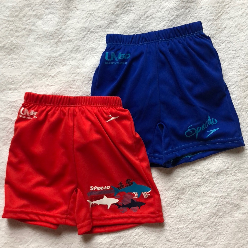 NEW Baby Boy Set of 2 Speedo Swim Trunks